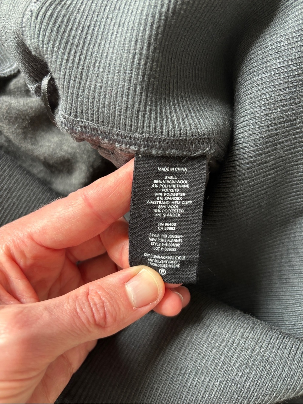 Theory Rib Jogger New Pure Flannel Virgin Wool Pull-On Pants Black Size Large - Picture 4 of 10